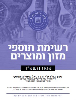 תוספי מזון וקוסמטיקה לפסח תשפ"ד