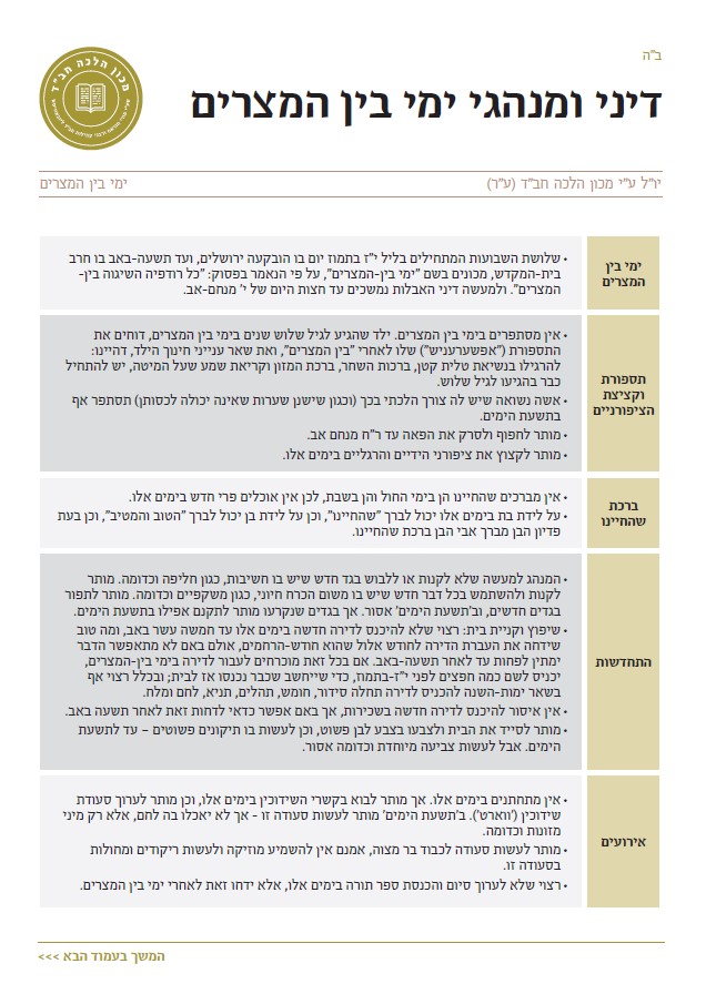 דיני ומנהגי ימי בין המצרים